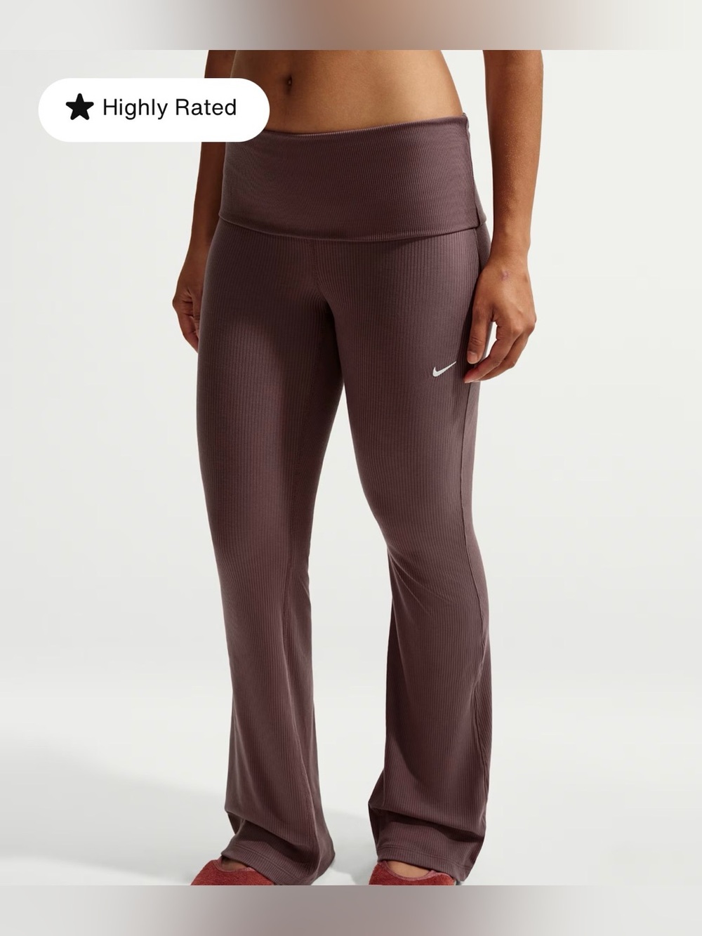 Nike Sportswear Chill Knit Mid-Rise Ribbed Pants in Tattoo/Sail